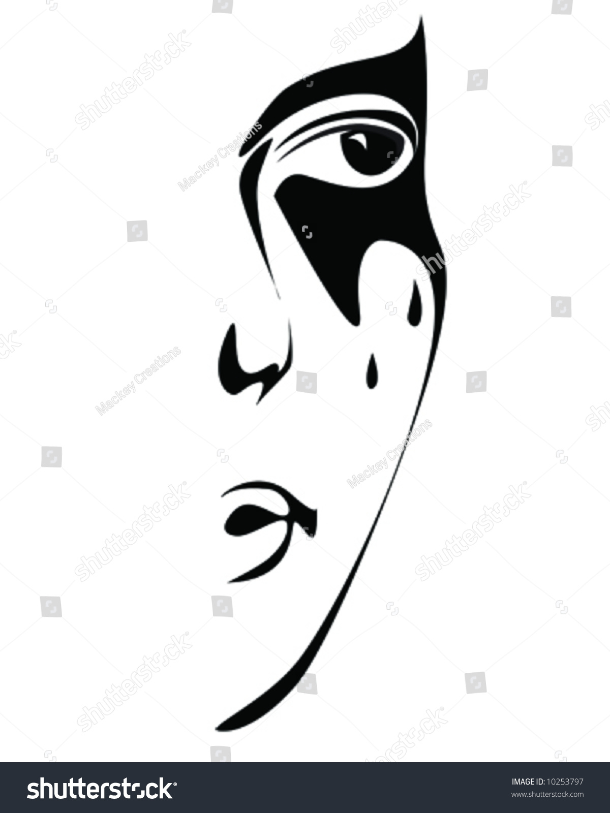 Emo Face Vector Illustration - 10253797 : Shutterstock