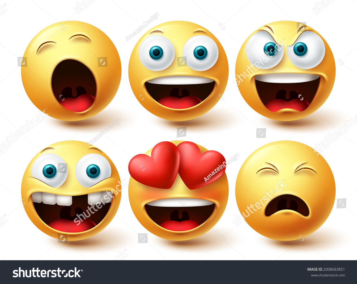 Emoji Happy Vector Set Emojis Emoticon Stock Vector Royalty Free