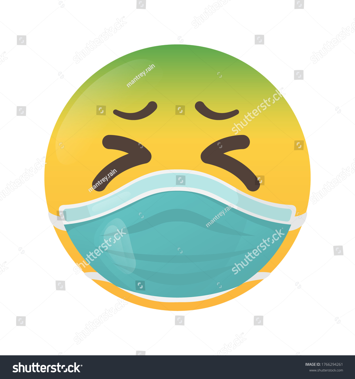 Emoji Vomit Medical Mask Vomit Face Stock Vector Royalty Free 1766294261