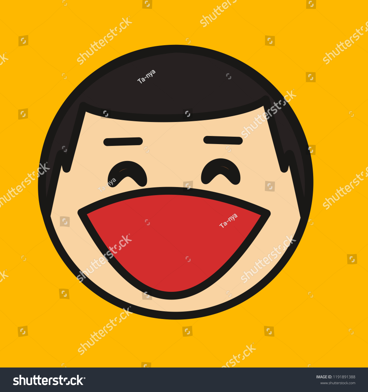 Emoji Laughing Out Loud Face Wide Stock Vector Royalty Free