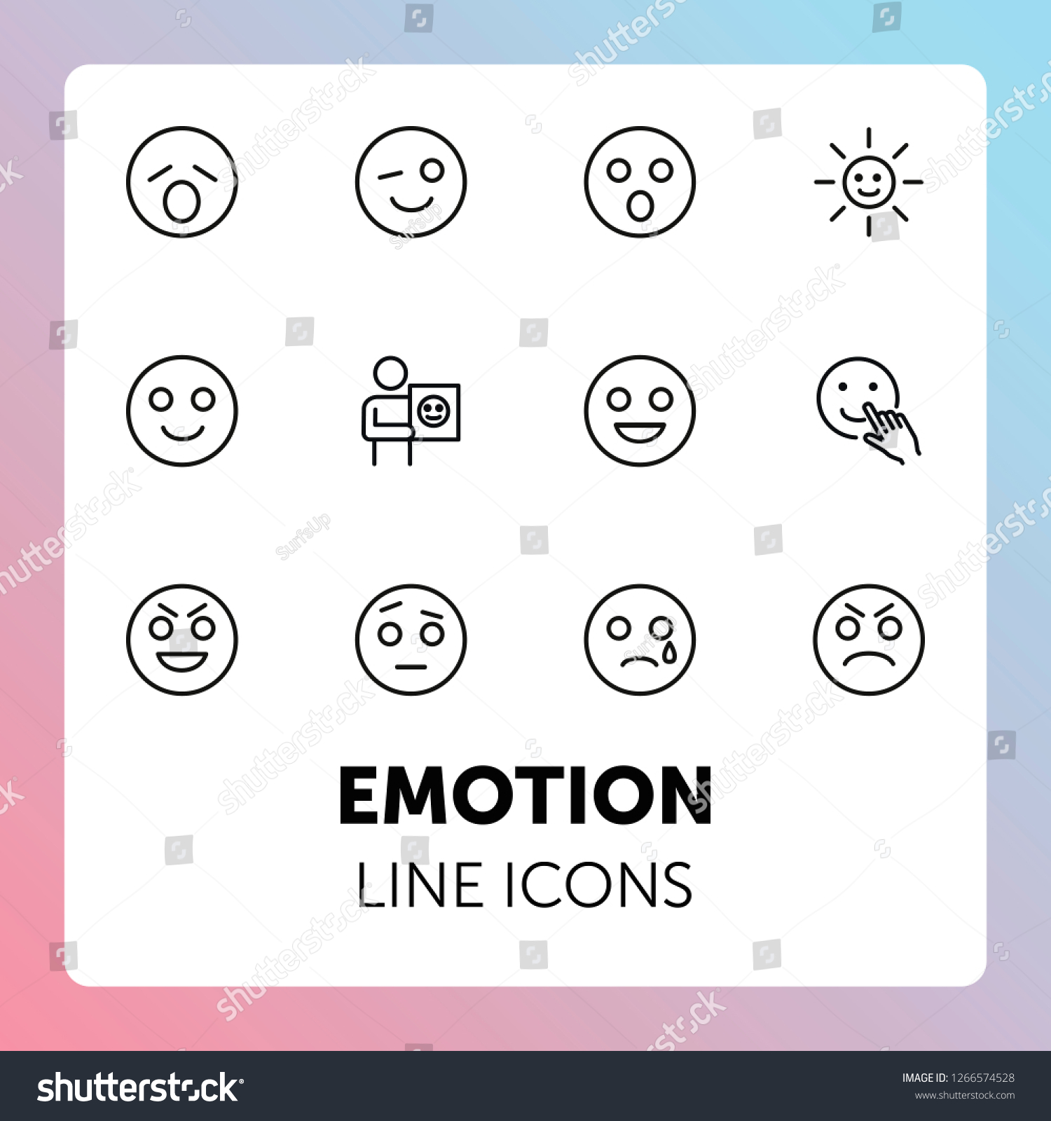 Emoticon Line Icons Set Line Icons Stock Vector Royalty Free