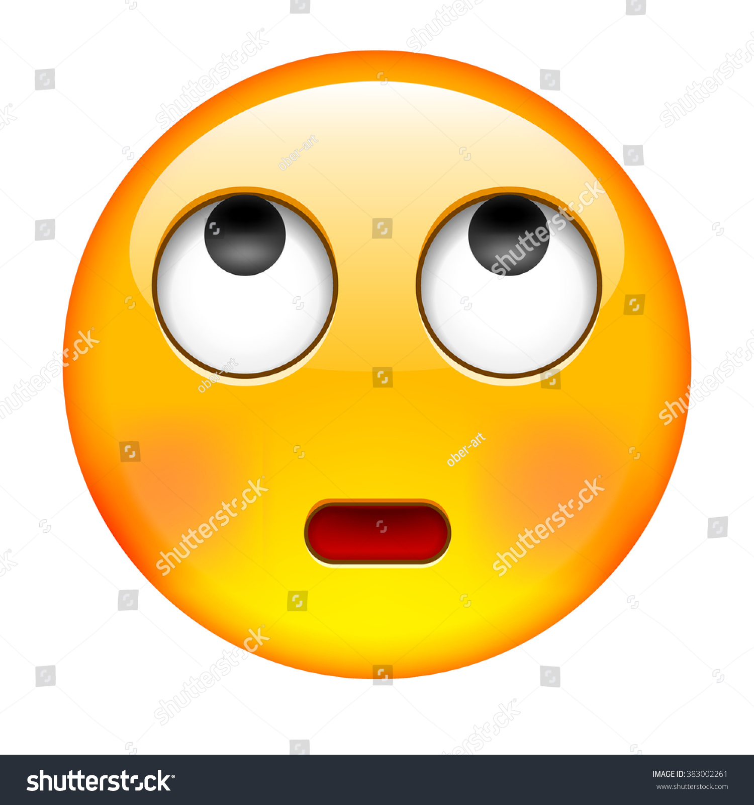 Emoticon Rolling Eyes Smile Icon Isolated Stock Vector 383002261