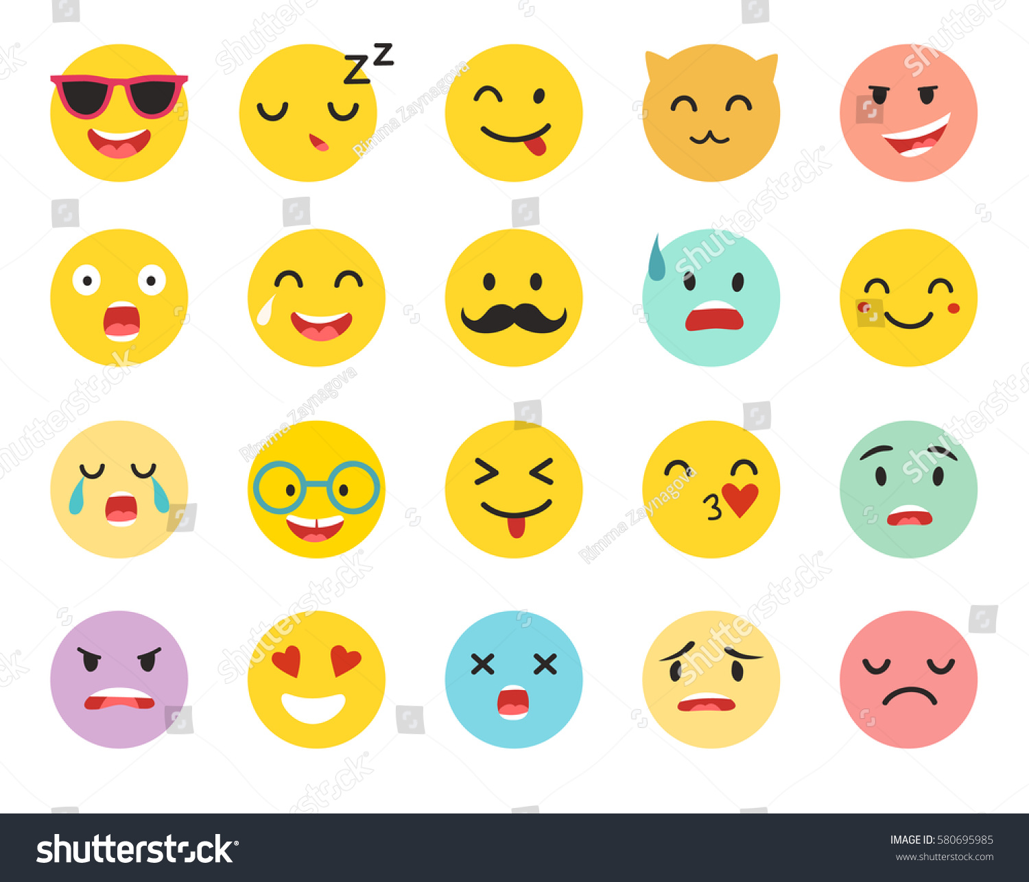 Vektor Stok Emoticons Vector Set Emoji Icons Yellow Tanpa Royalti The Best Porn Website