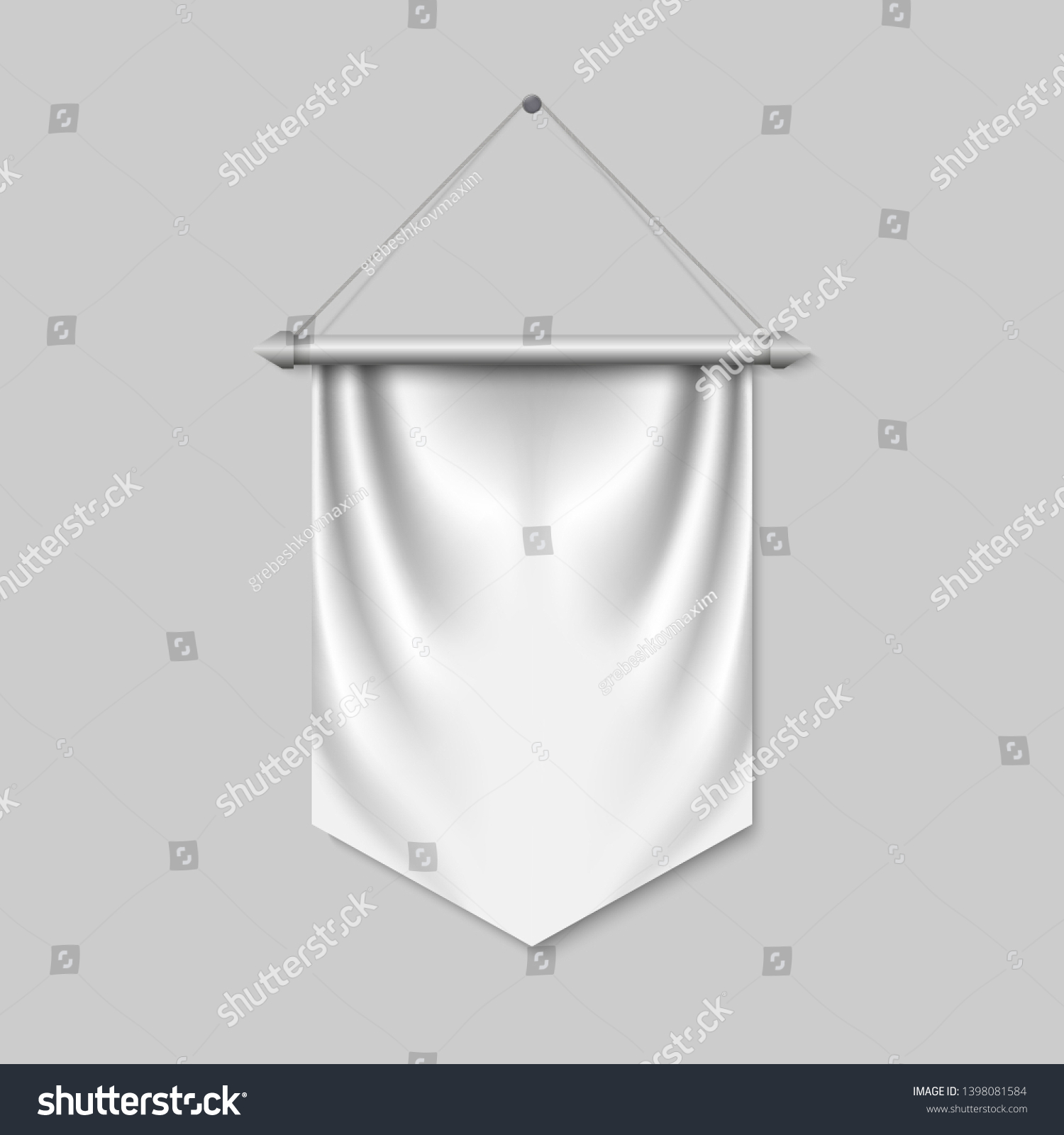 Empty D Pennant Template Blank Flag Stock Vector Royalty Free