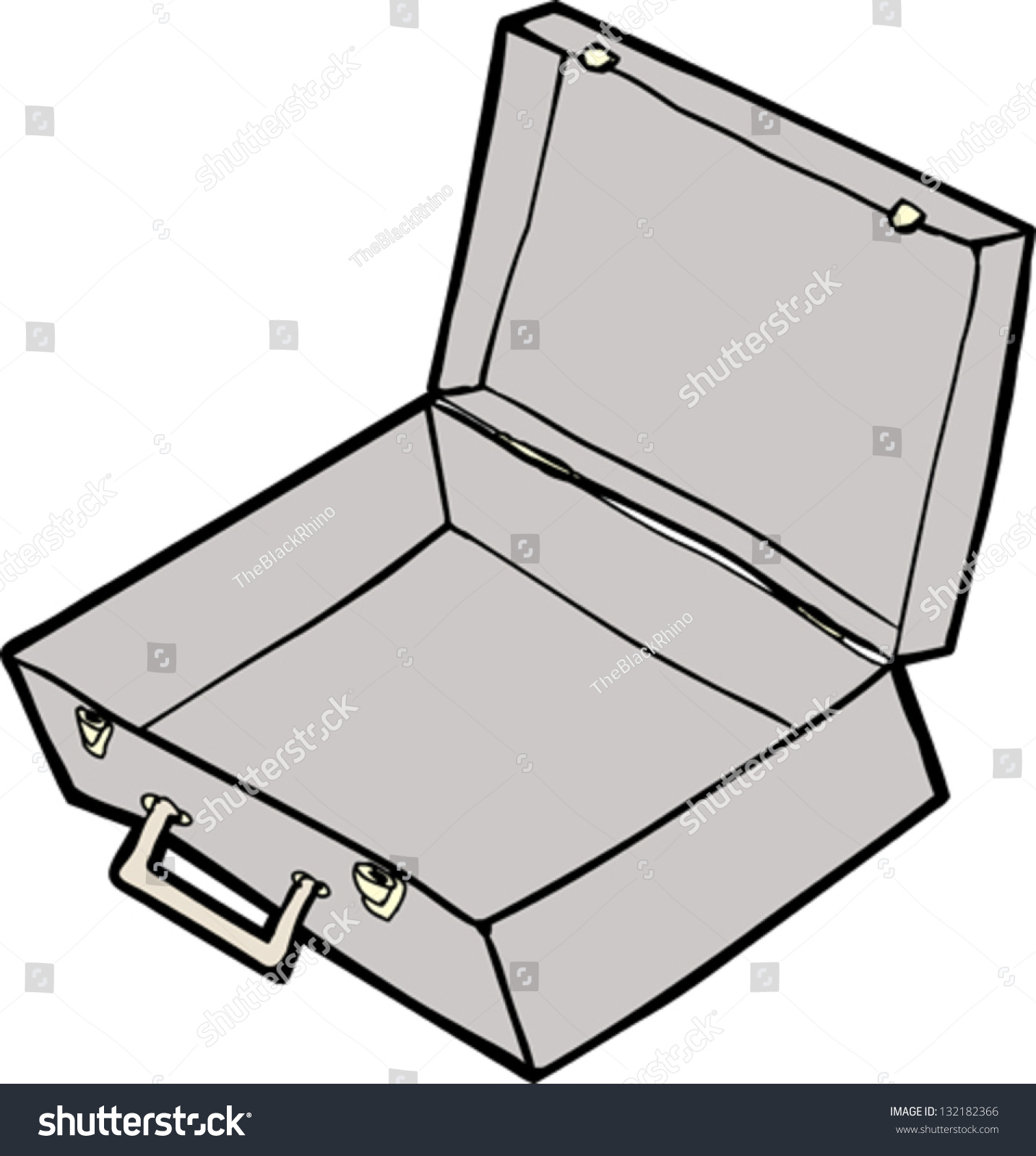 Empty Open Suitcase Cartoon Over White Background Stock Vector