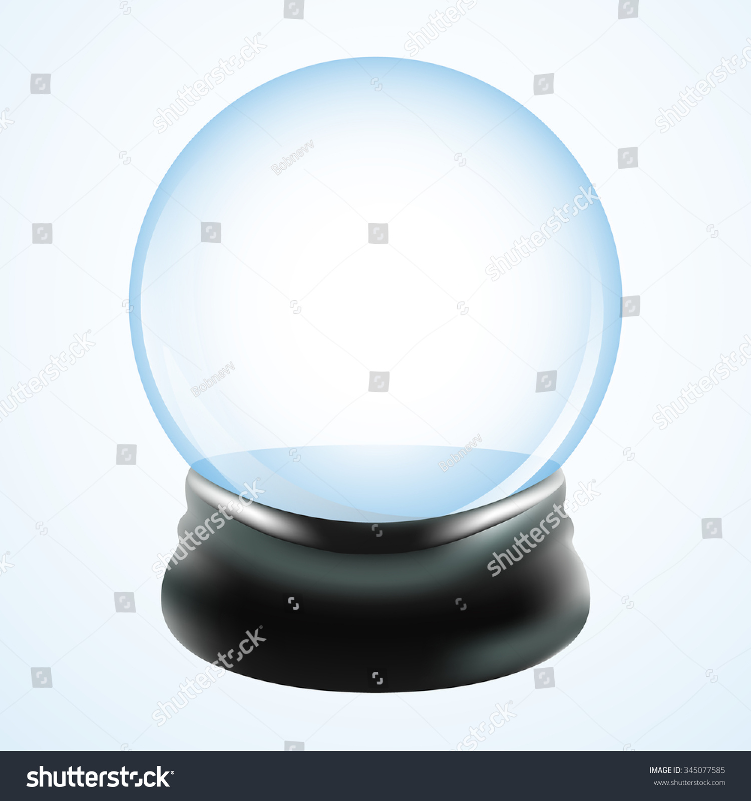Empty Snow Globe Template. Vector Design Illustration. 345077585