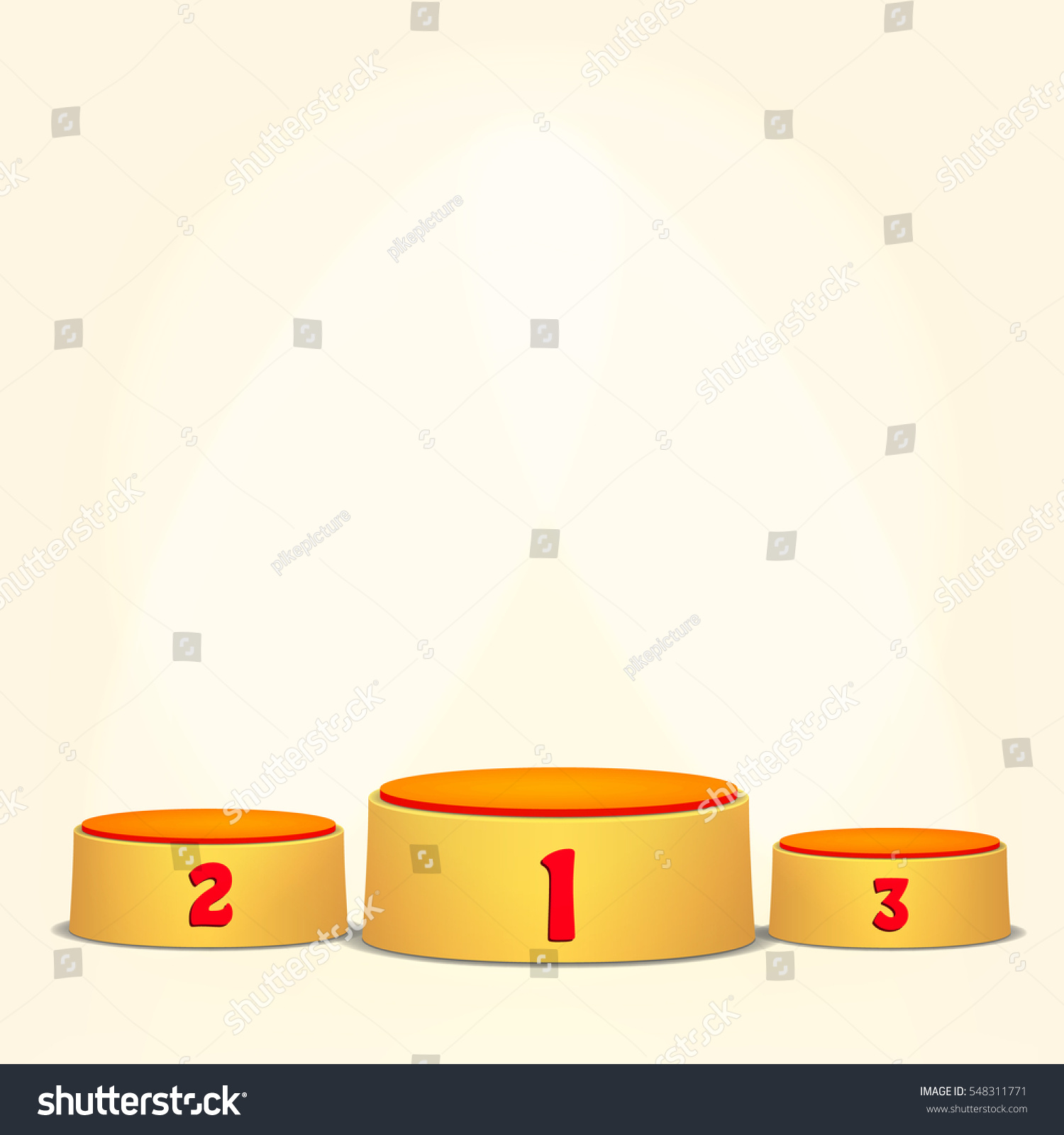 Empty Vector Podium Round Winners Pedestal Vector De Stock Libre De