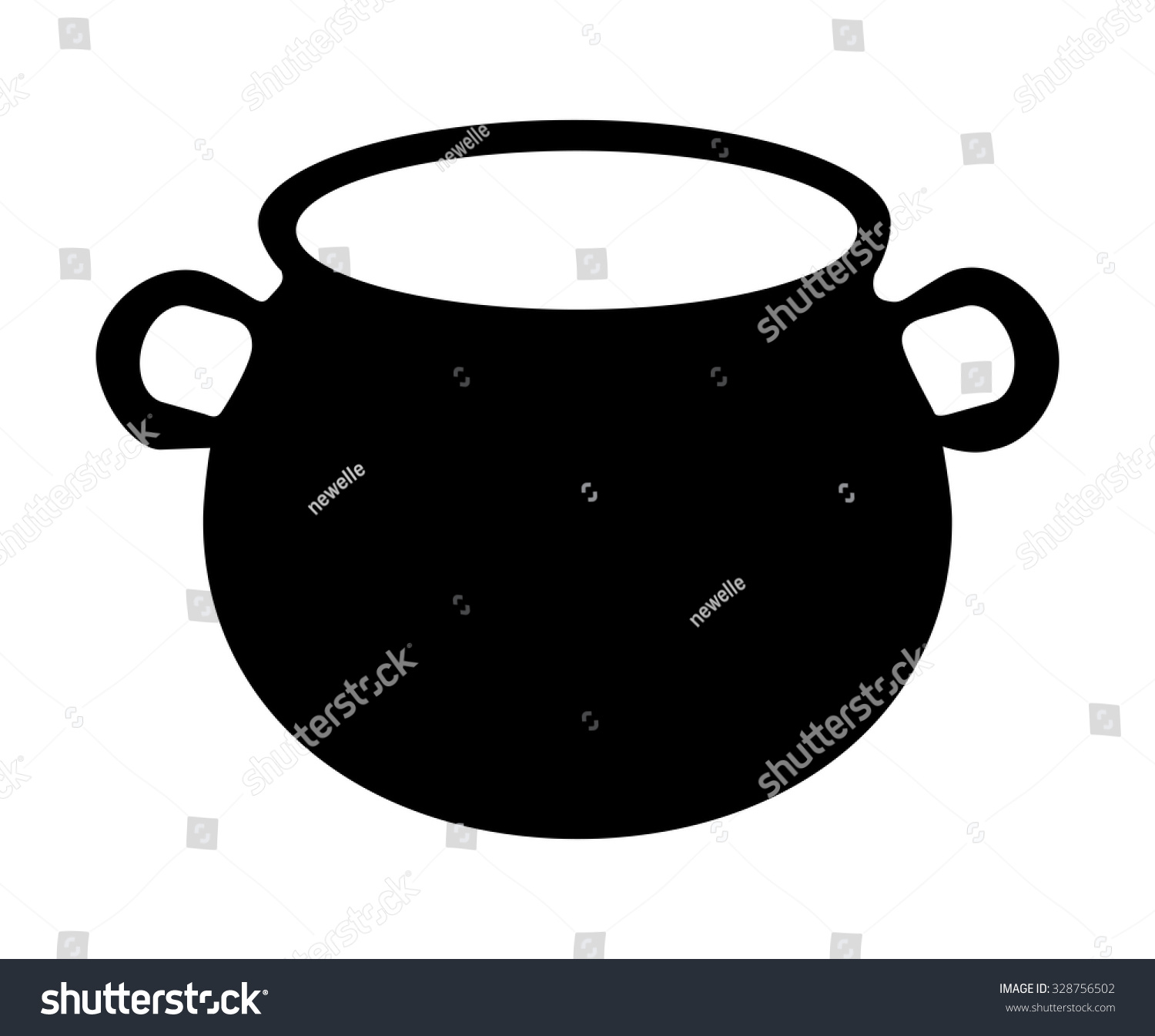 Empty Witch Cauldron Pot Silhouette Vector Stock Vector Royalty Free