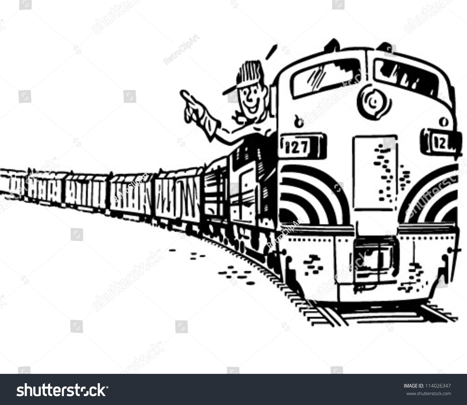 electric train clipart black and white - photo #36