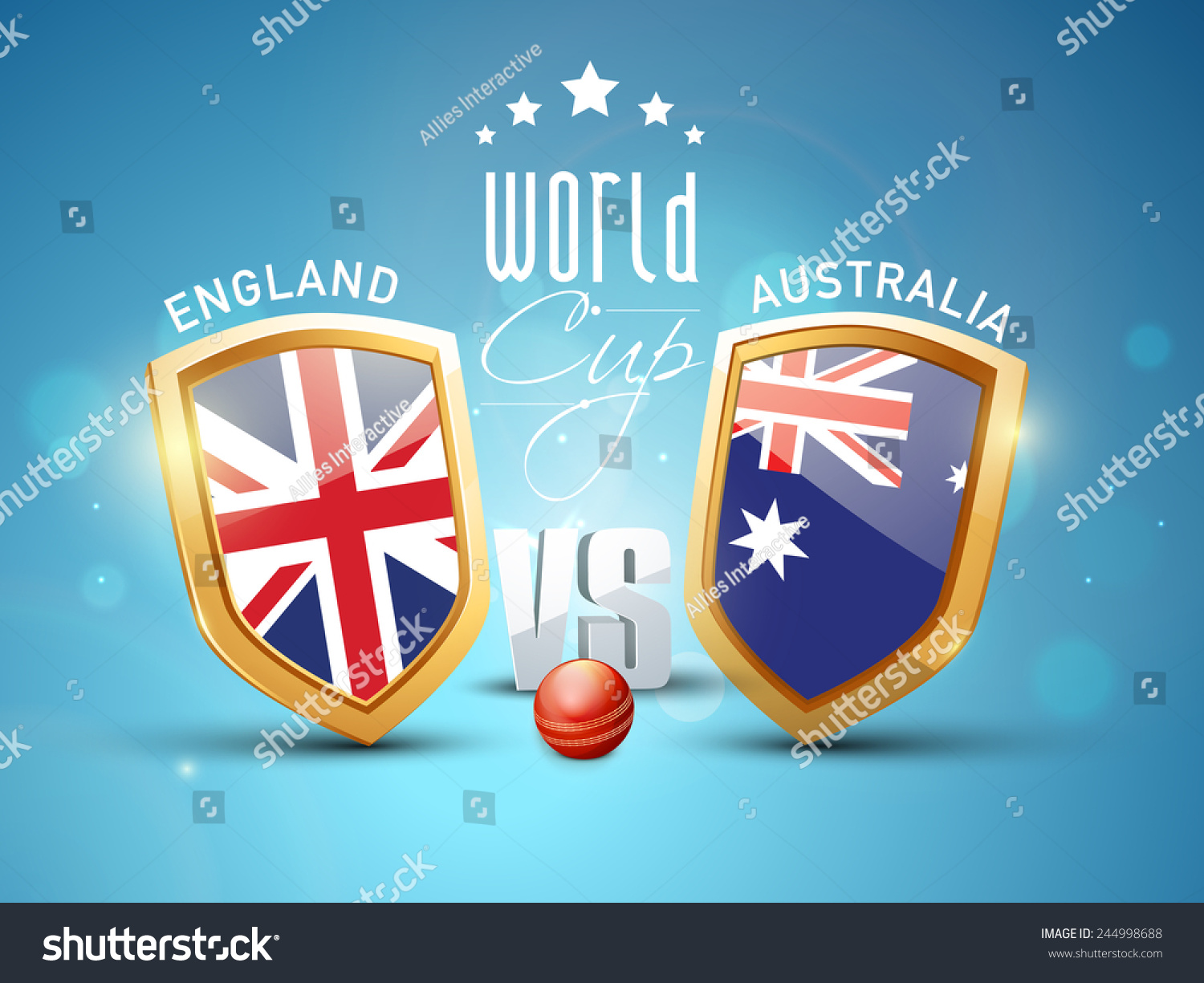 England Vs Australia, World Cup Cricket Match Concept With Winning