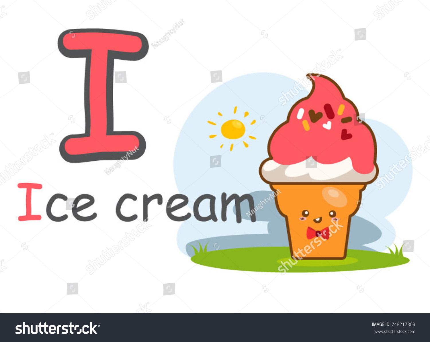 English Alphabet Picture Ice Cream Stock Vector Royalty Free 748217809