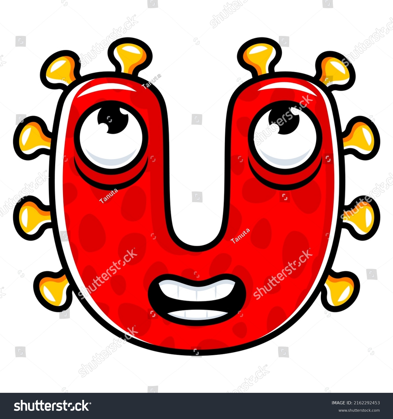 English Alphabet Funny Monsters Faces Eyes Stock Vector Royalty Free