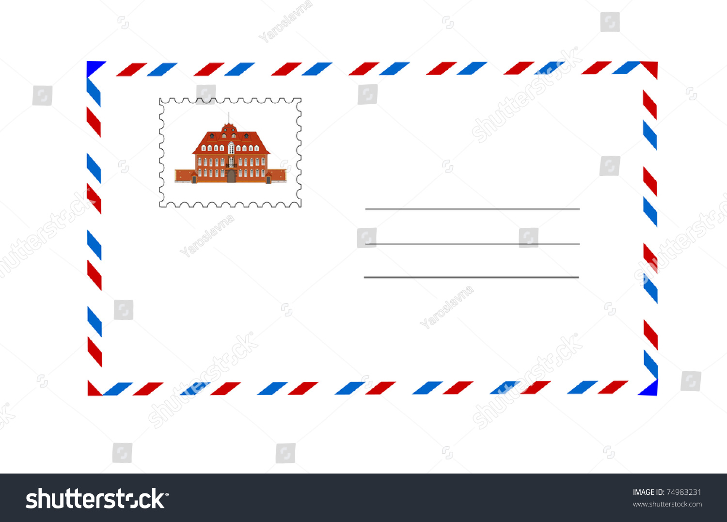 Envelope And Postage Stamp Vector Illustration 74983231 Shutterstock