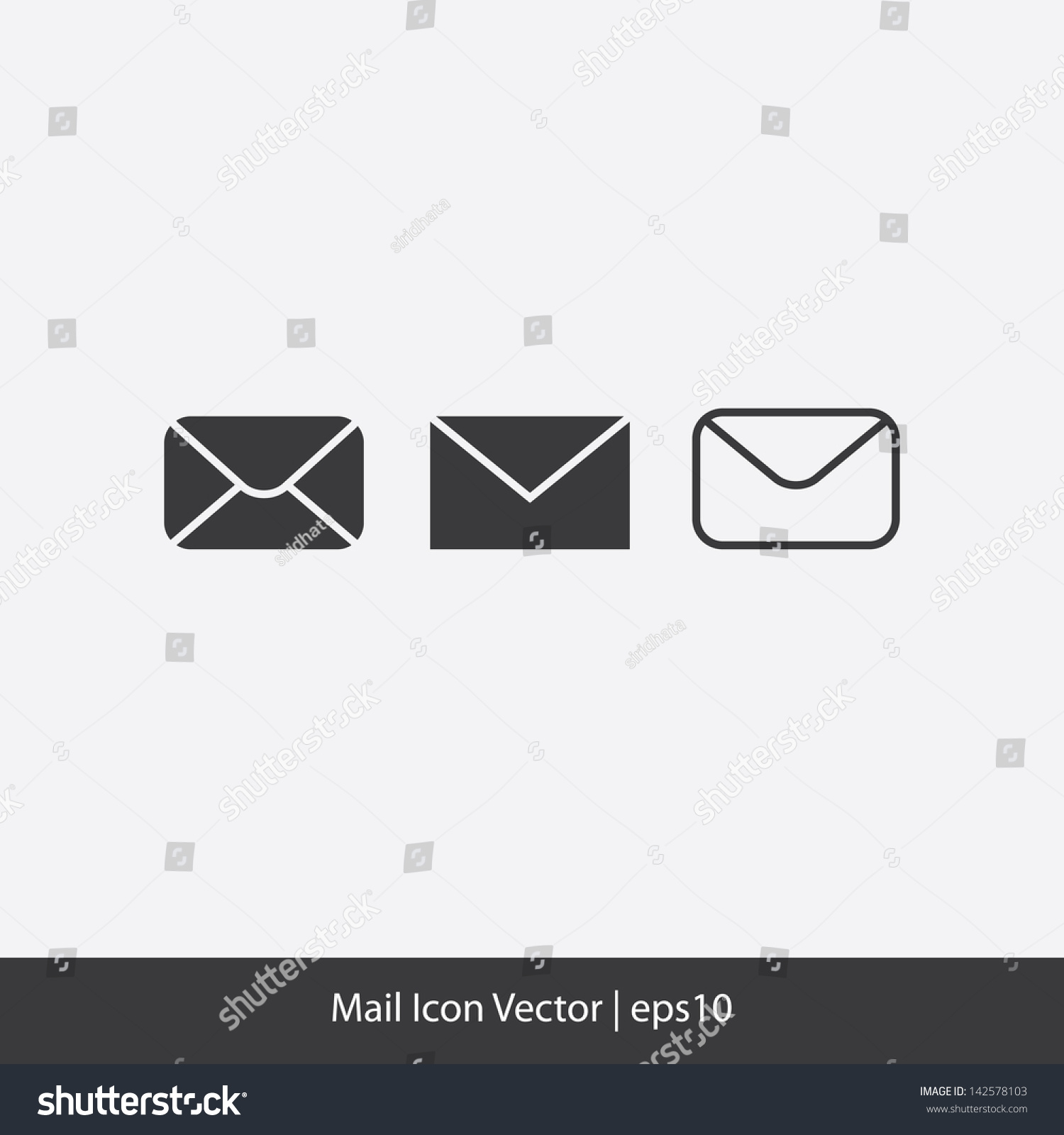 Envelope Mail Icon Stock Vector Illustration 142578103 : Shutterstock