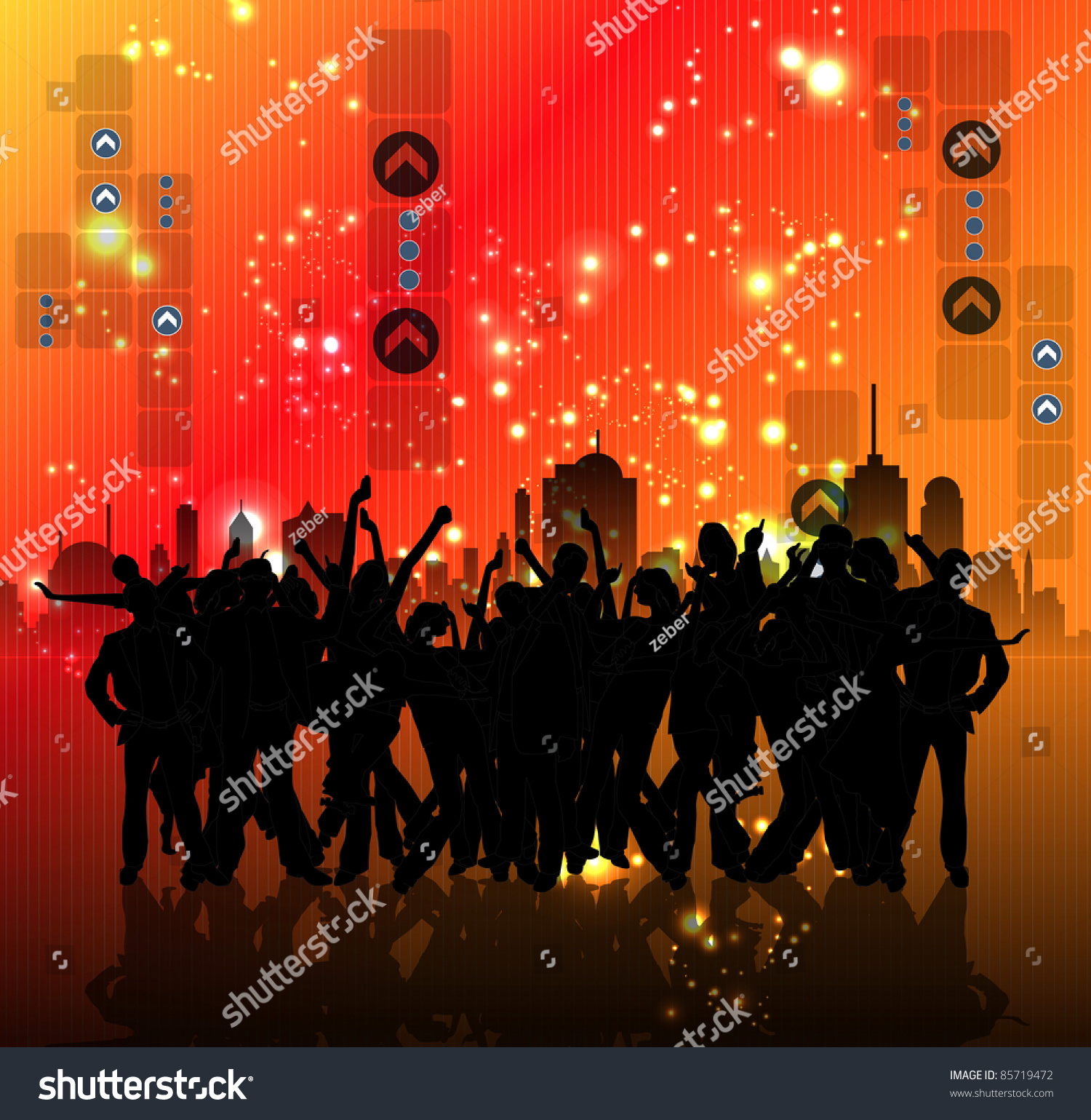 Eps10 Party People Vector Background - 85719472 : Shutterstock