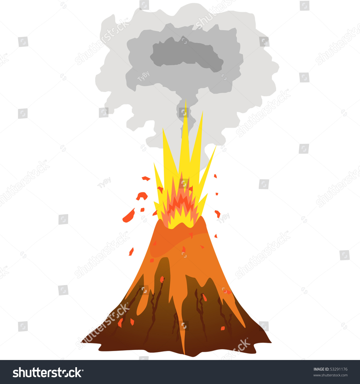 free clipart volcano erupting - photo #47