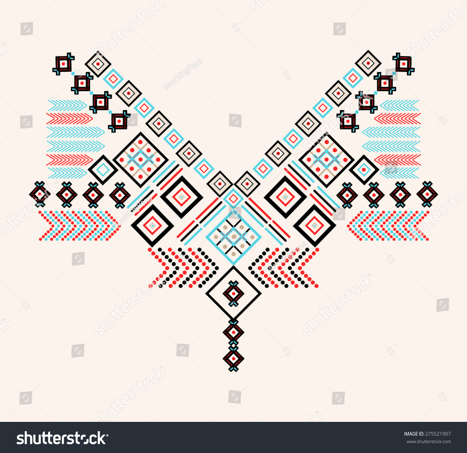 Ethnic Neck Embroidery for fashion and other uses in vector Ethnic Neck Embroidery for fashion and other uses in vector