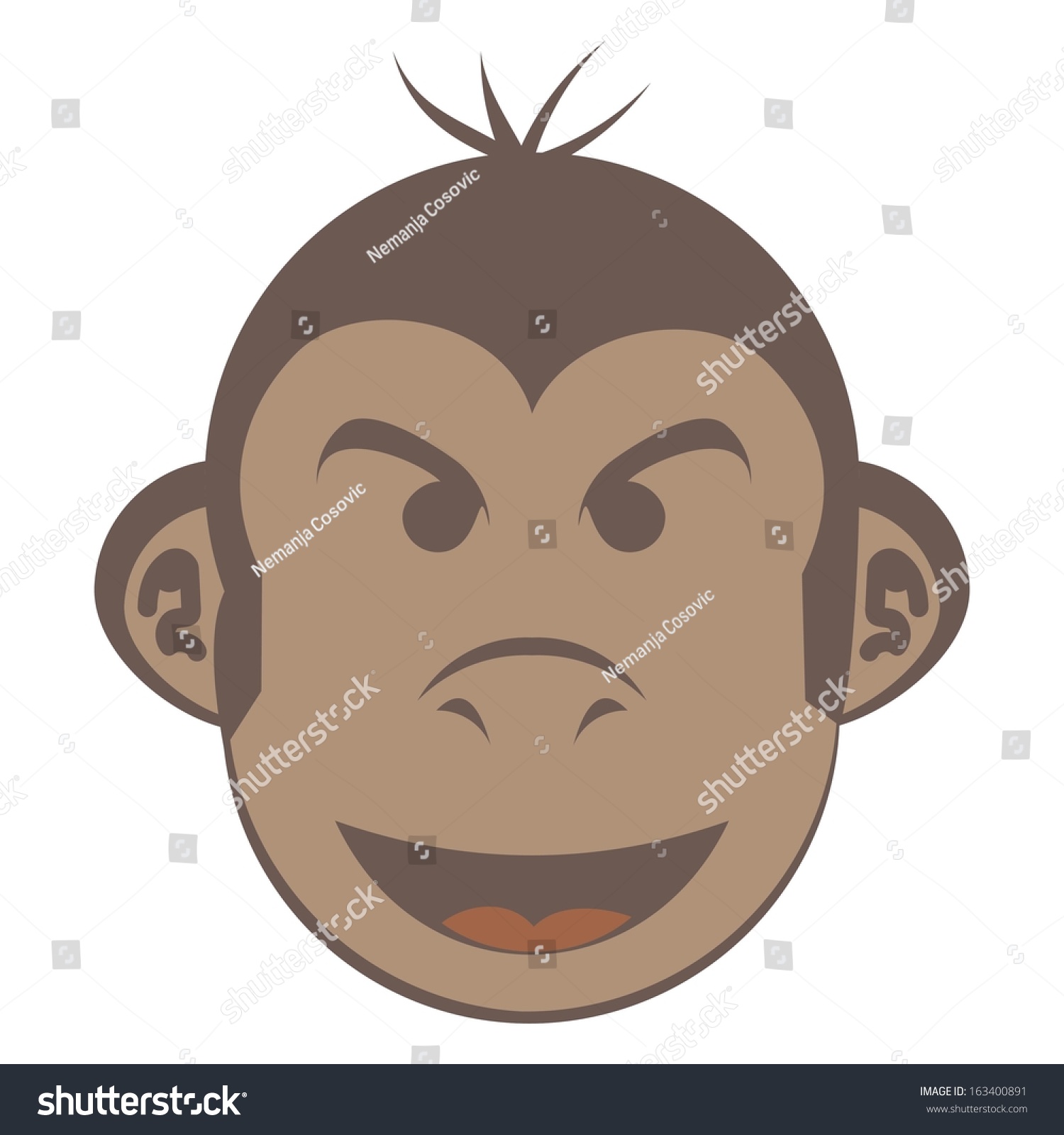Save to a lightbox - stock-vector-evil-monkey-face-funny-cartoon-style-163400891