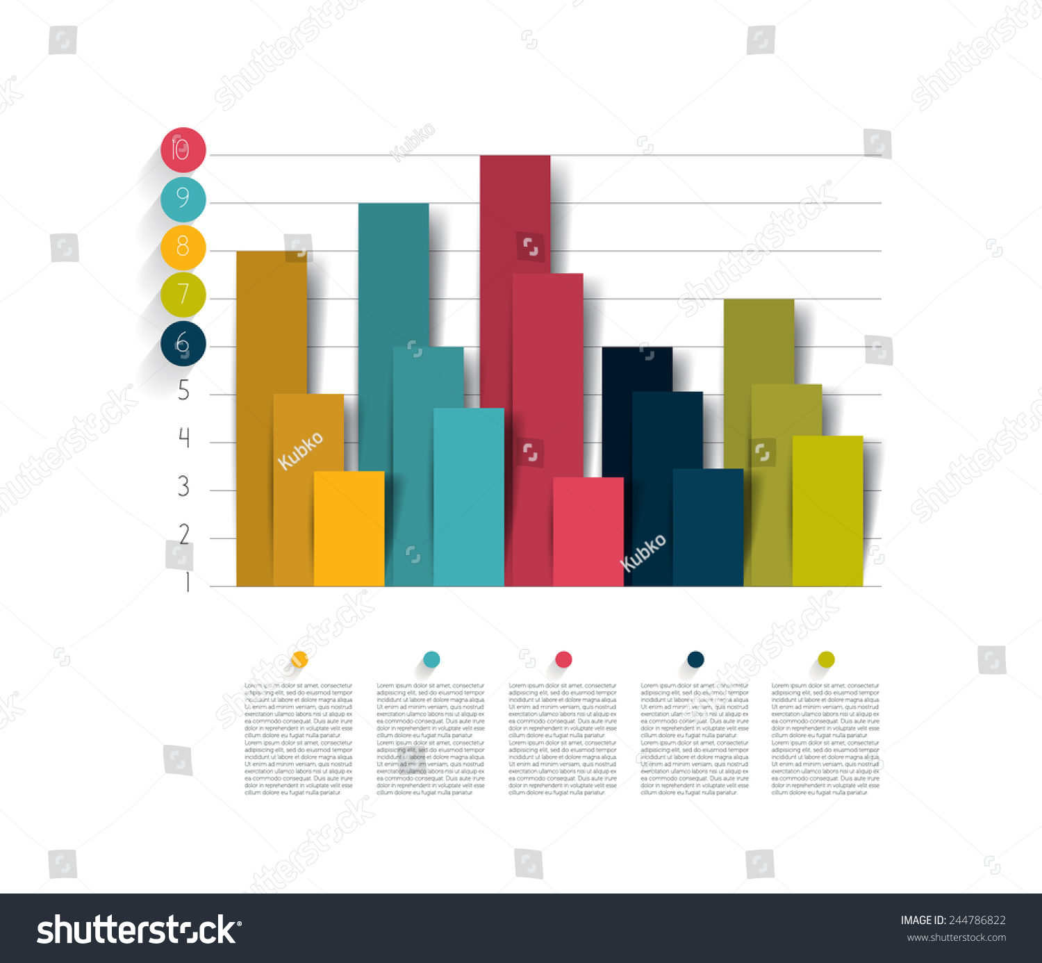 Example Of Business Flat Design Graph Infographics Chart Stock Vector