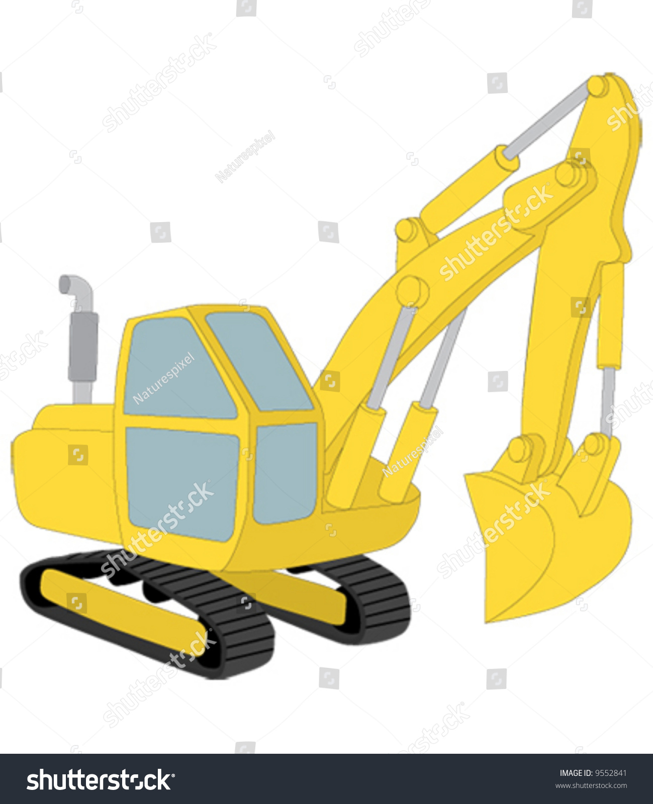 Excavator Construction Machine Illustration Stock Vector 9552841