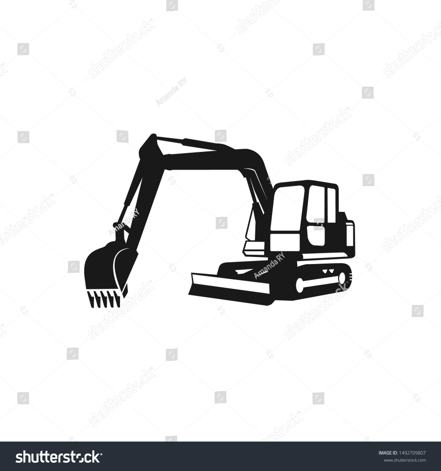 Mini Excavators Stock Vectors Images Vector Art Shutterstock