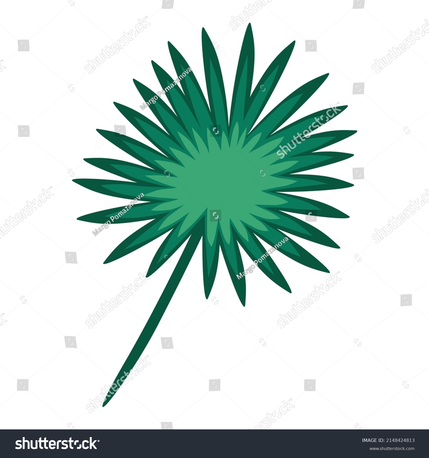 Exotic Tree Branch Leaves Vector Isolated Stock Vector Royalty Free