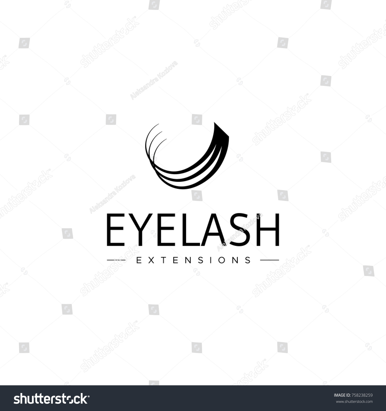 Eyelash Extension Logo Vector Illustration Modern Vetor Stock Livre