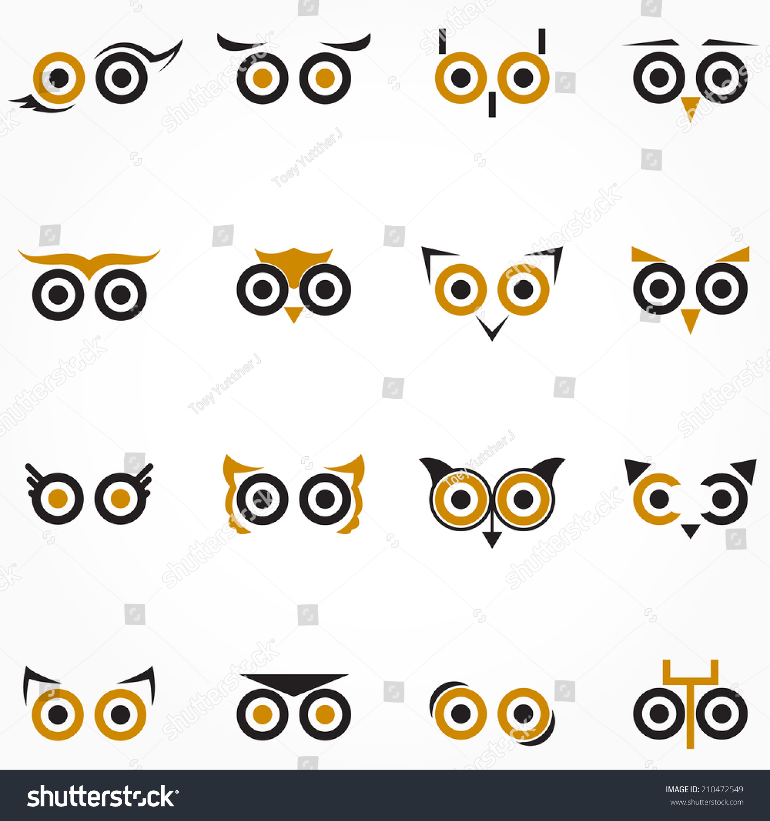 Eyes Owl Stock Vector Illustration 210472549 Shutterstock