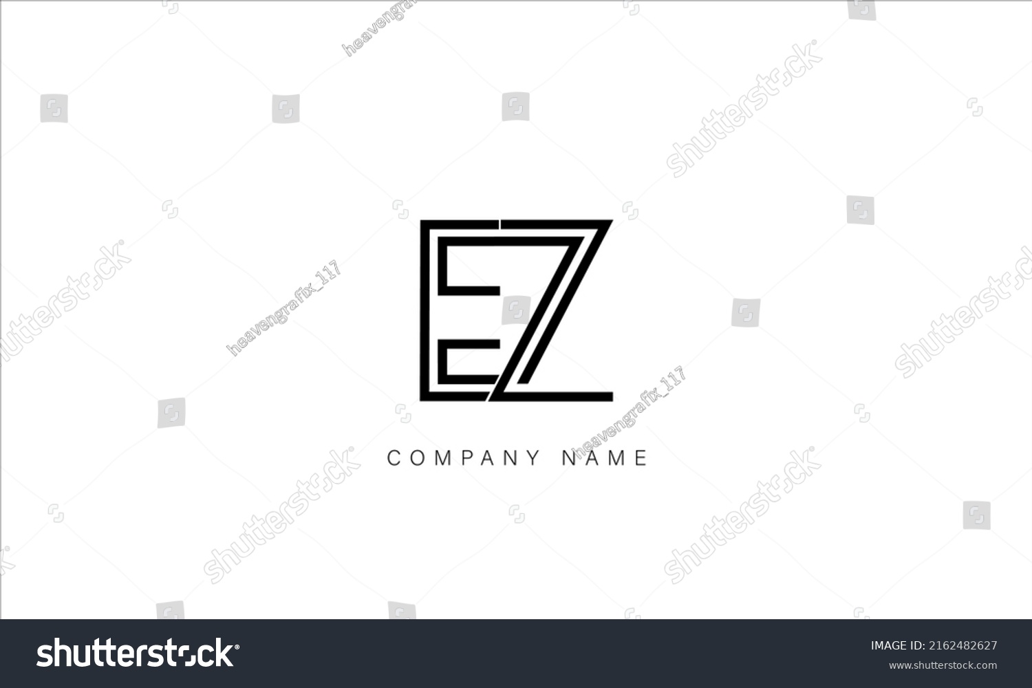 Ez Ze Alphabet Letters Logo Monogram Stock Vector Royalty Free