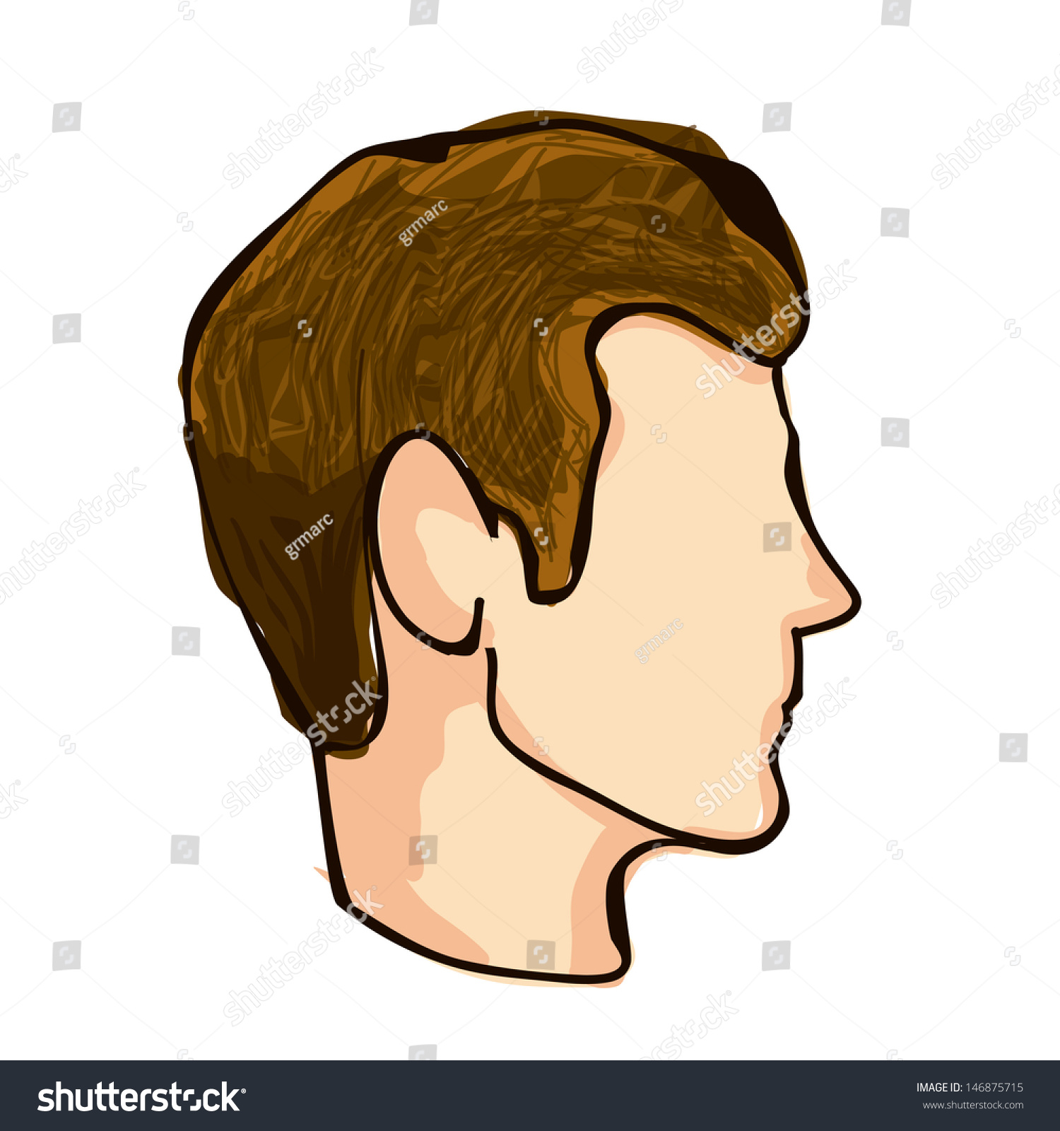 Face Profile Over White Background Vector Illustration - 146875715