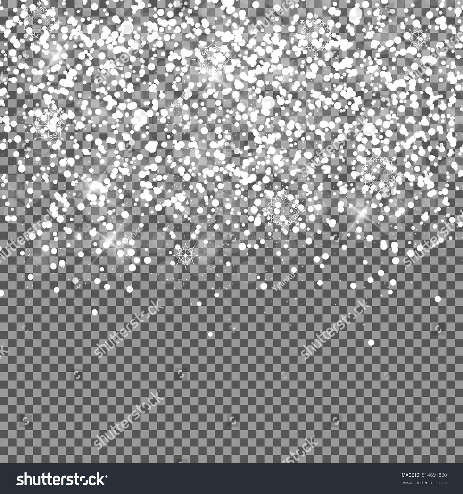 Falling Shining Snowflakes and Snow on Transparent Background Christmas Winter and New Year Background Realistic Vector illustration for Your Design EPS10 Falling Shining Snowflakes and Snow on Transparent Background Christmas Winter and New Year Background Realistic Vector illustration for Your Design EPS10