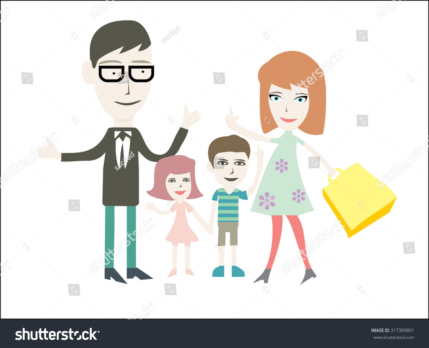 Family Stock Vector Illustration 317309801 : Shutterstock