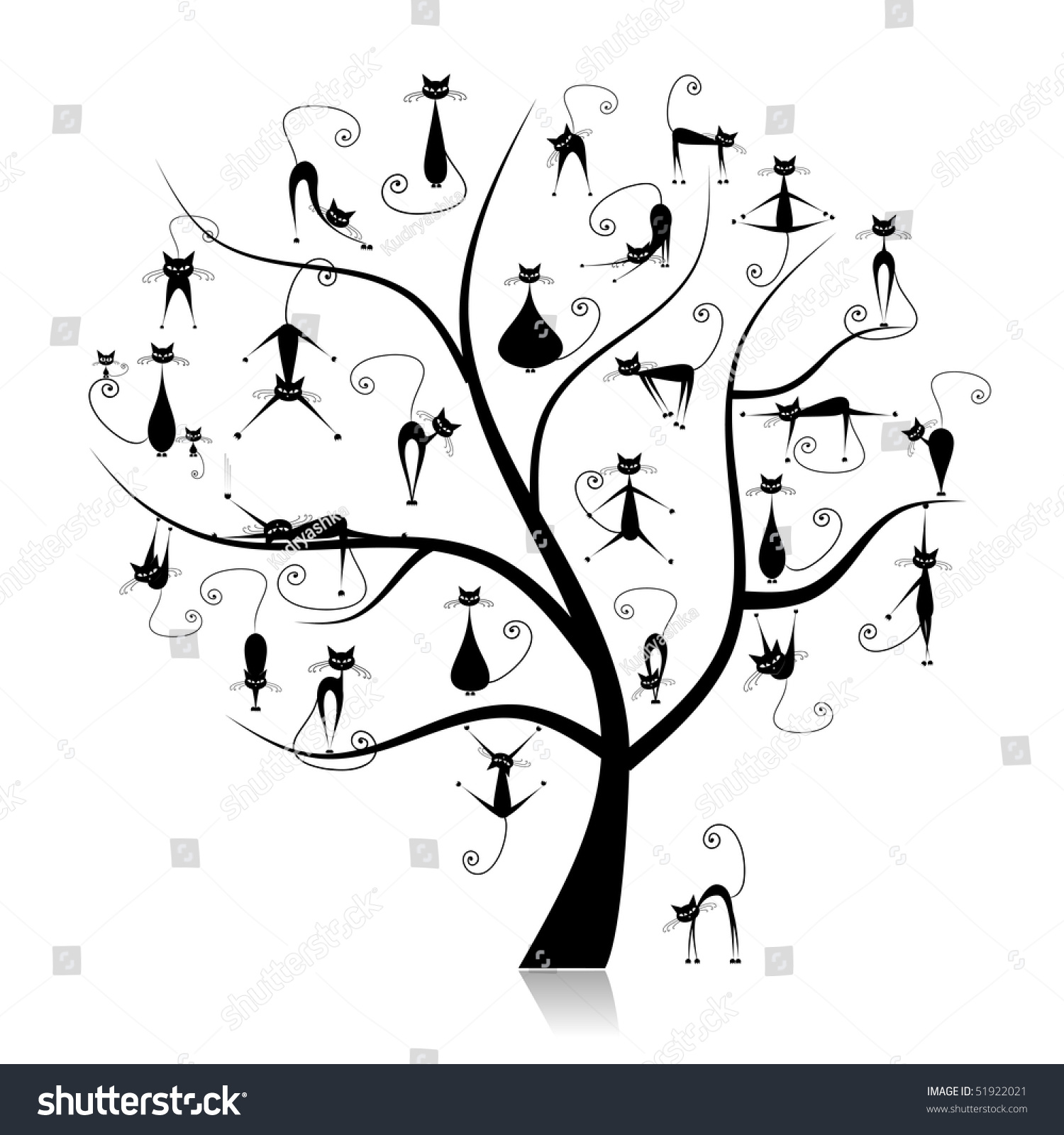 clipart cat in tree - photo #41