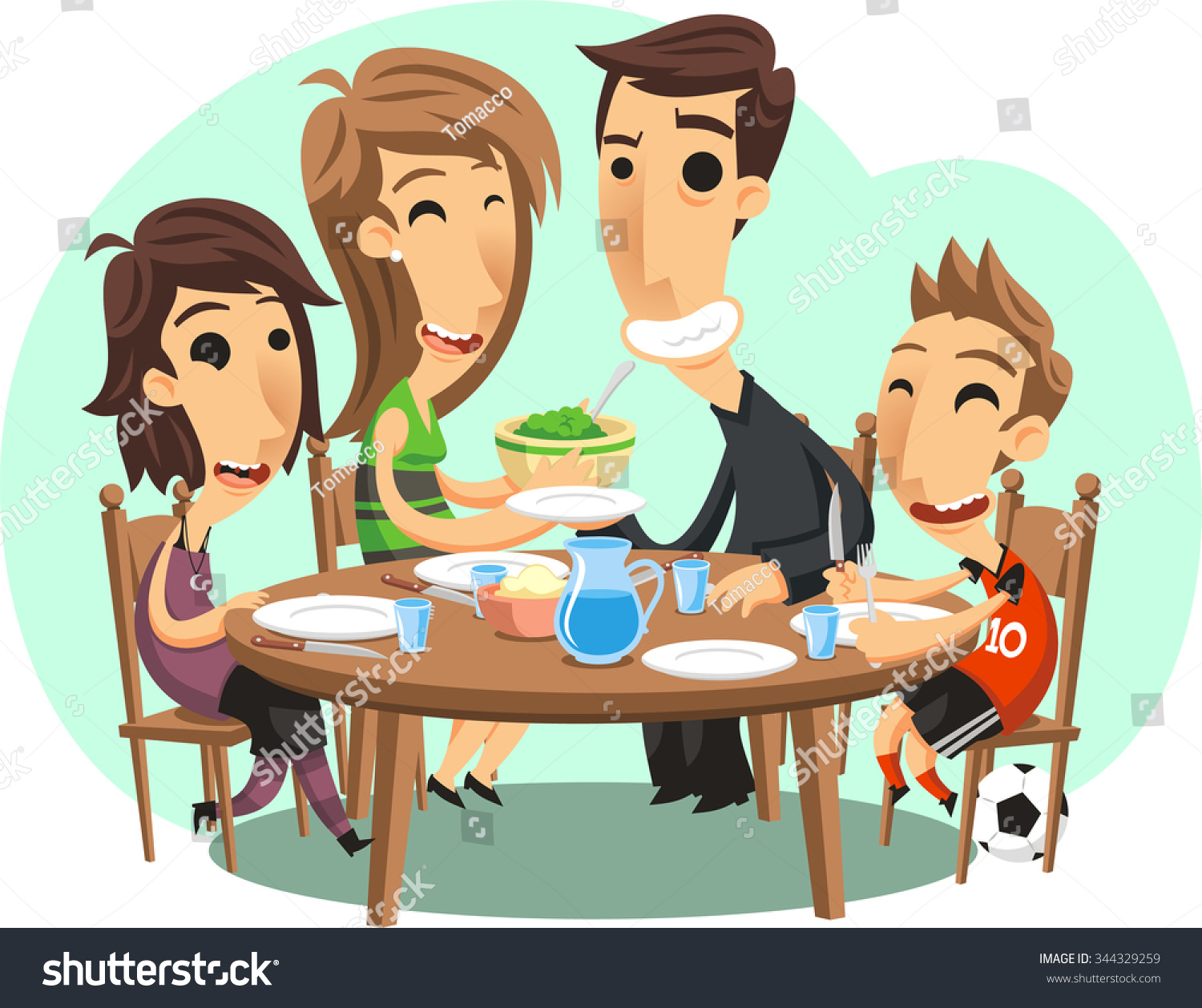 free clipart family at dinner table - photo #26