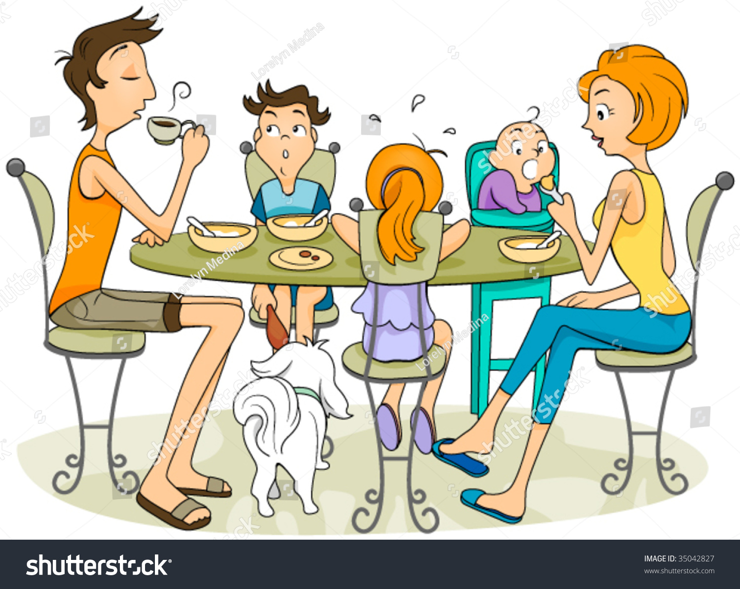 clipart of family eating dinner - photo #40