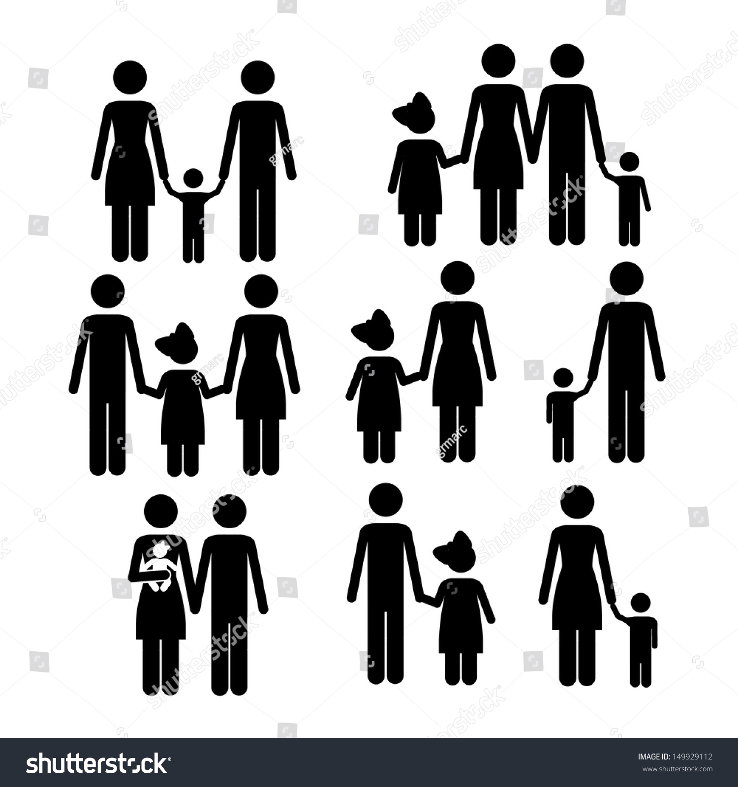 Family Icons Over White Background Vector Illustration - 149929112