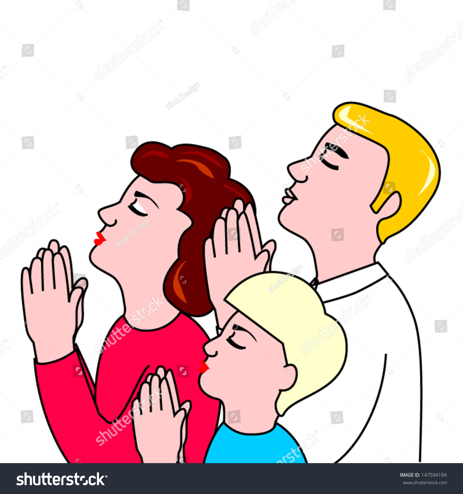 Family Prayer Stock Vector Illustration 147594194 : Shutterstock