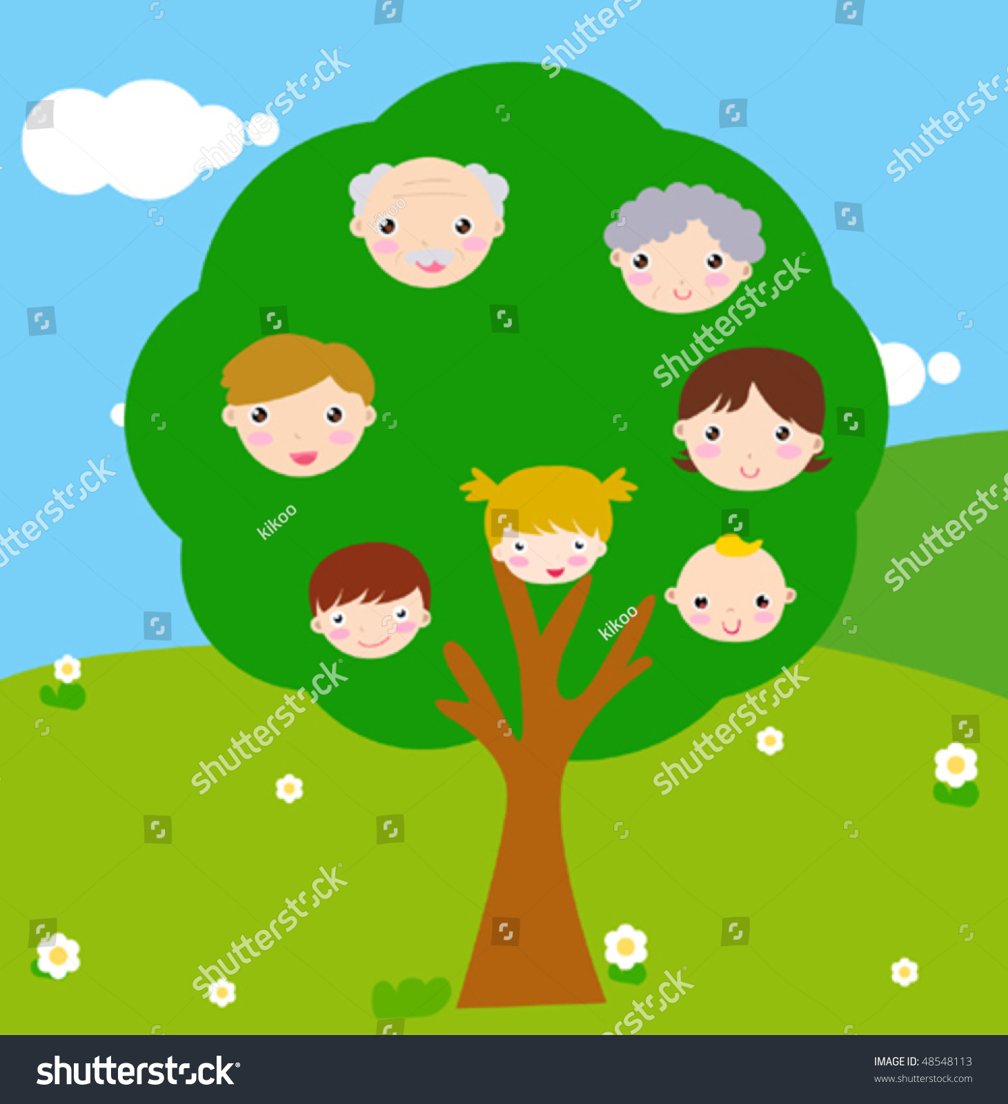 Family Tree Stock Vector Illustration 48548113 : Shutterstock