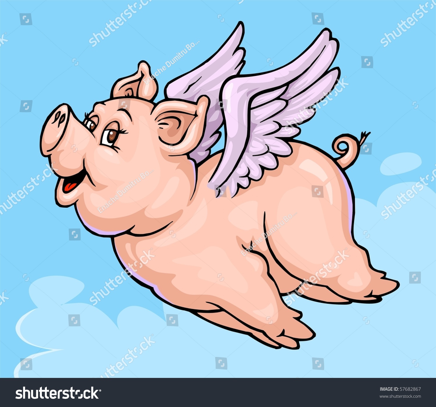flying pig clipart - photo #44