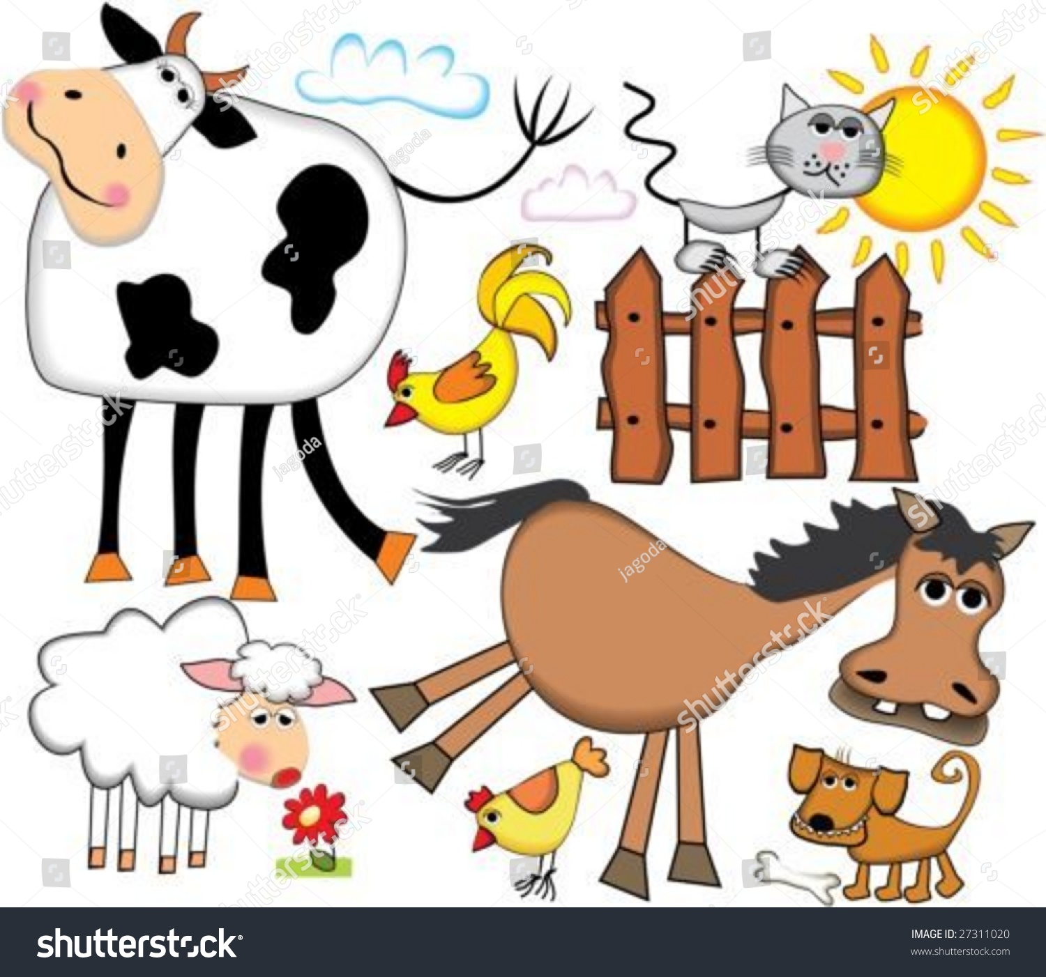 Farm Animals Stock Vector Illustration 27311020 : Shutterstock