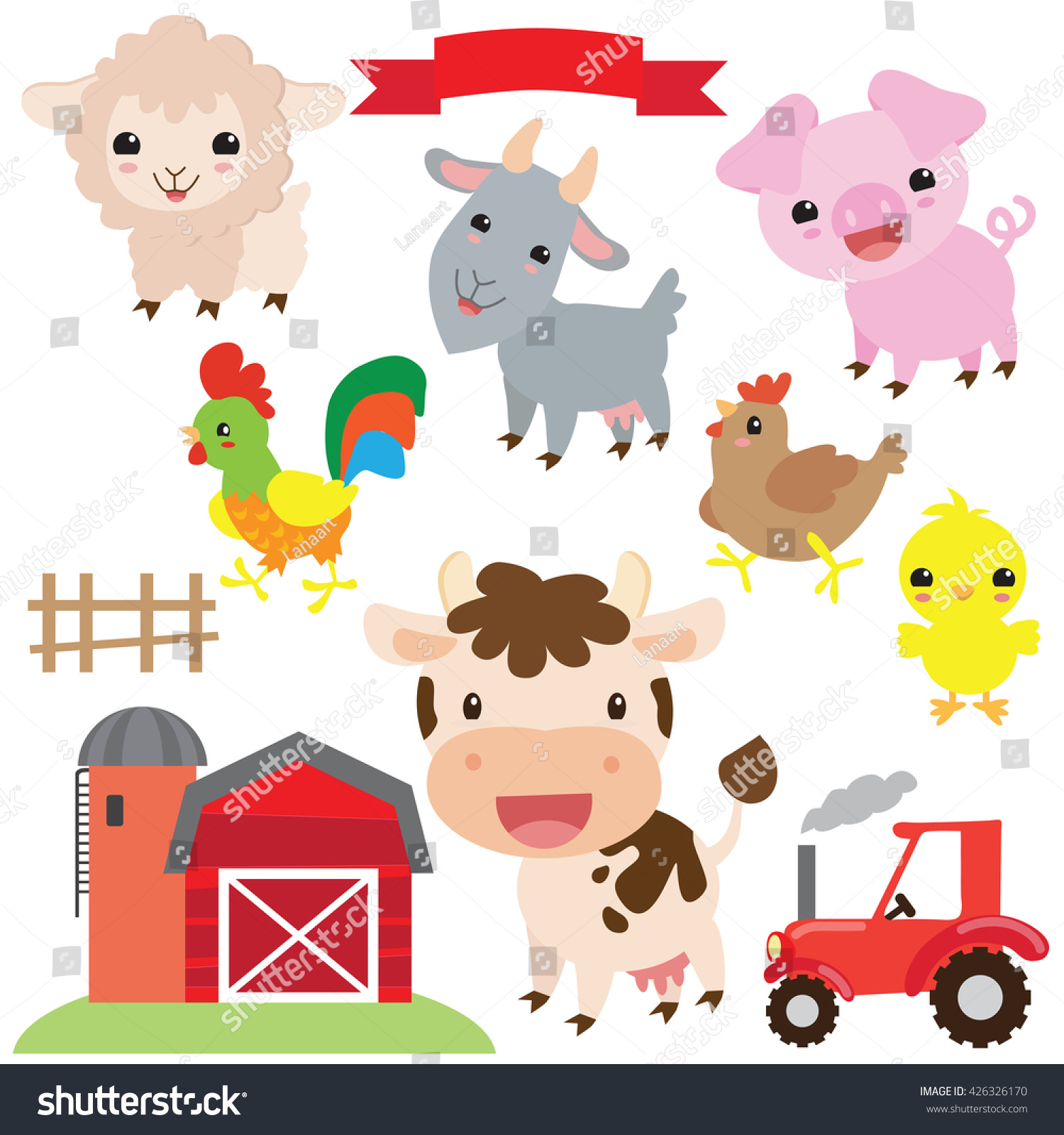 Farm animals vector illustration Farm animals vector illustration