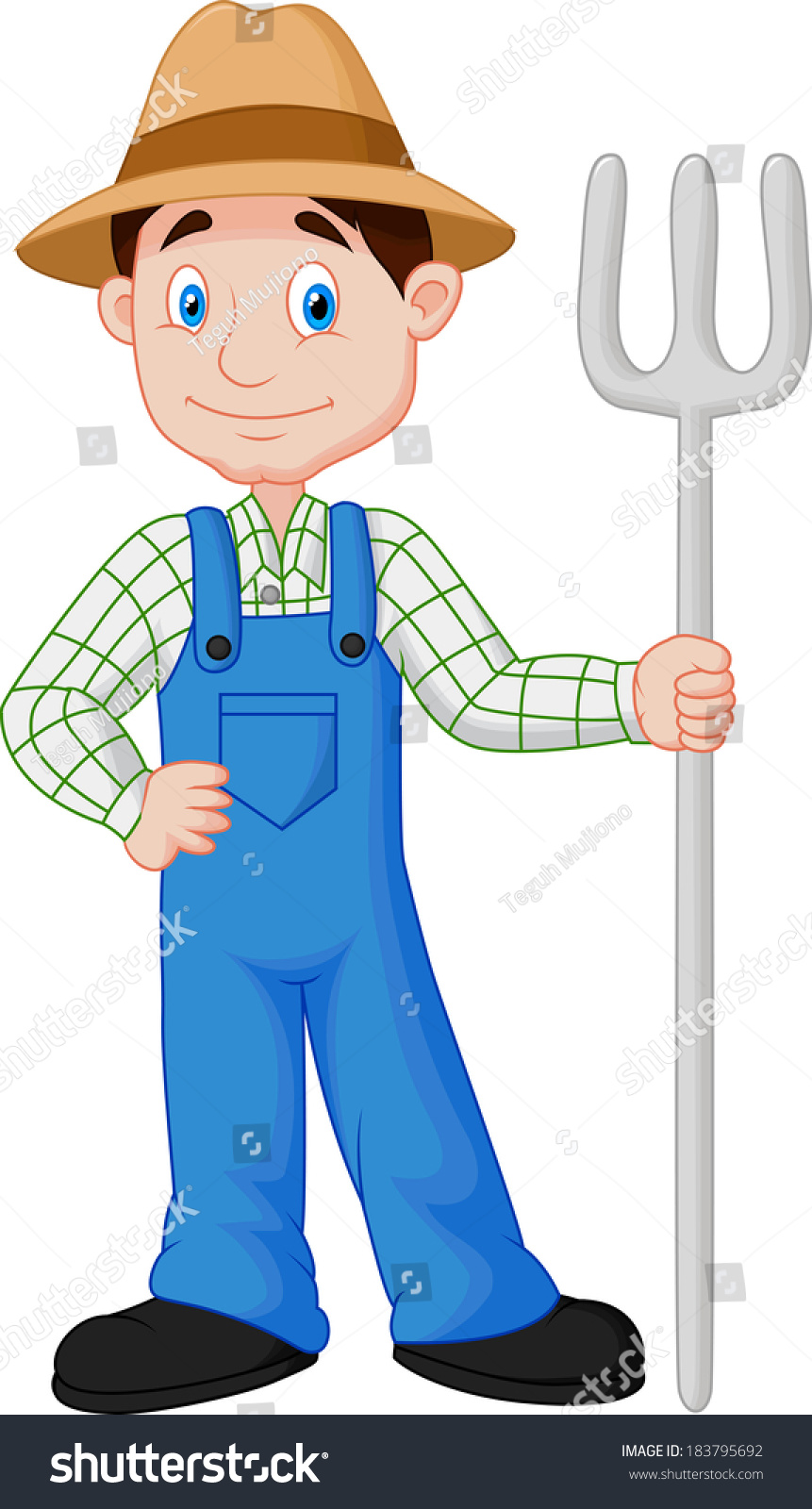 Farmer Cartoon Stock Vector 183795692 - Shutterstock