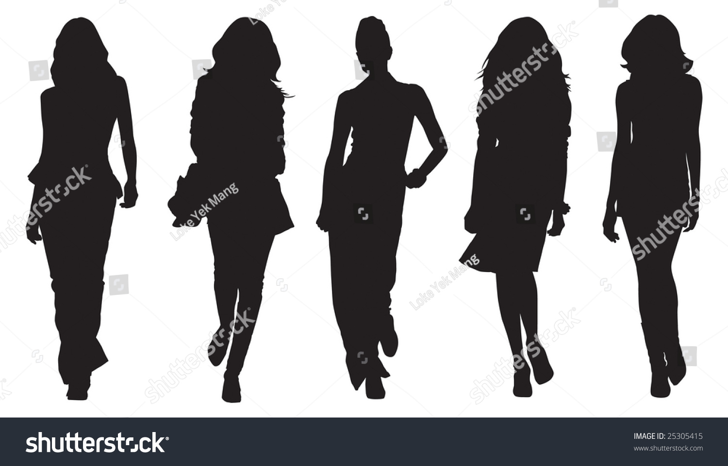 Fashion Model Silhouettes Stock Vector Illustration 25305415 Shutterstock 