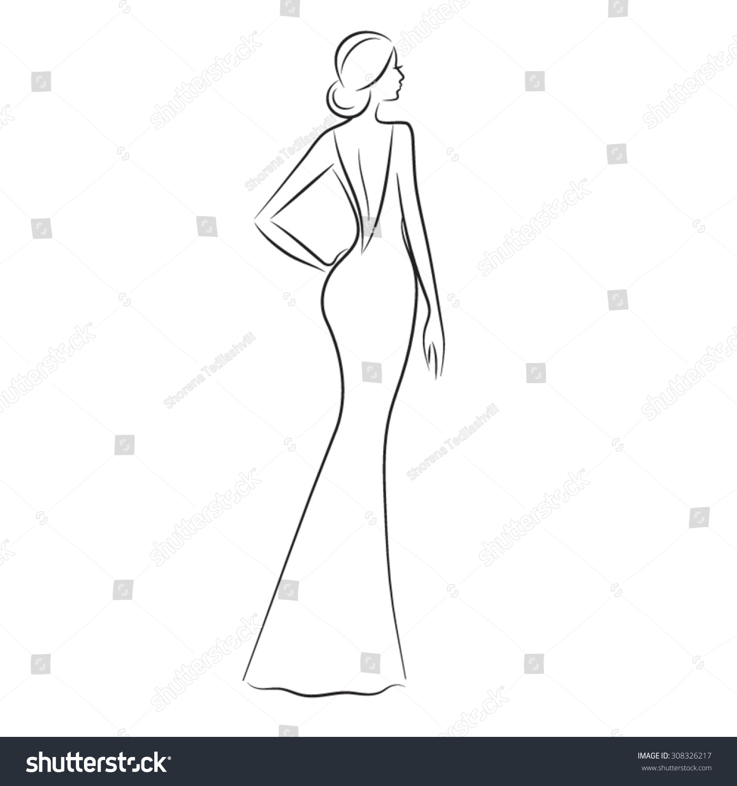 female body silhouette sketch