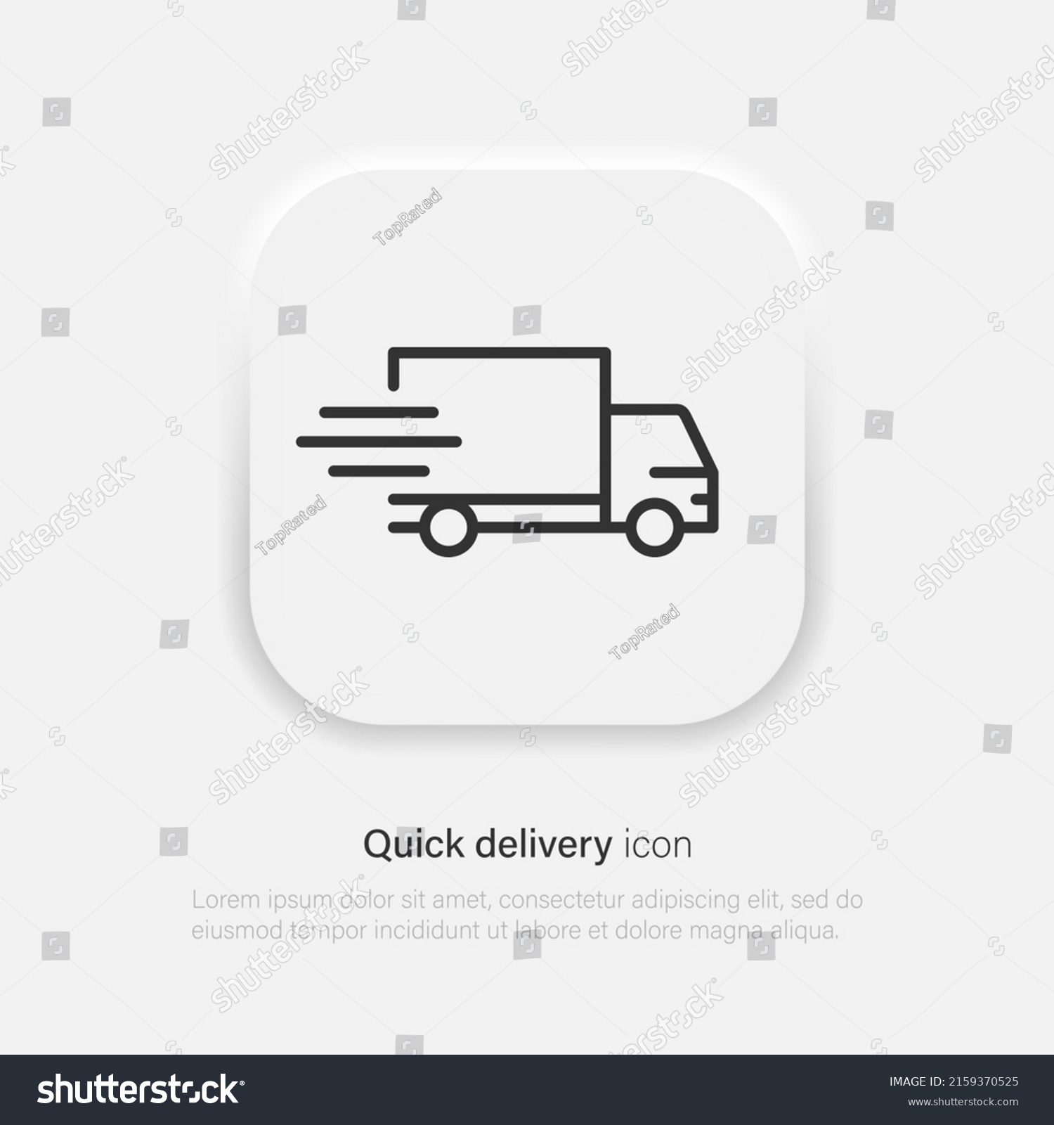 Fast Shipping Delivery Truck Flat Vector Stock Vector Royalty Free