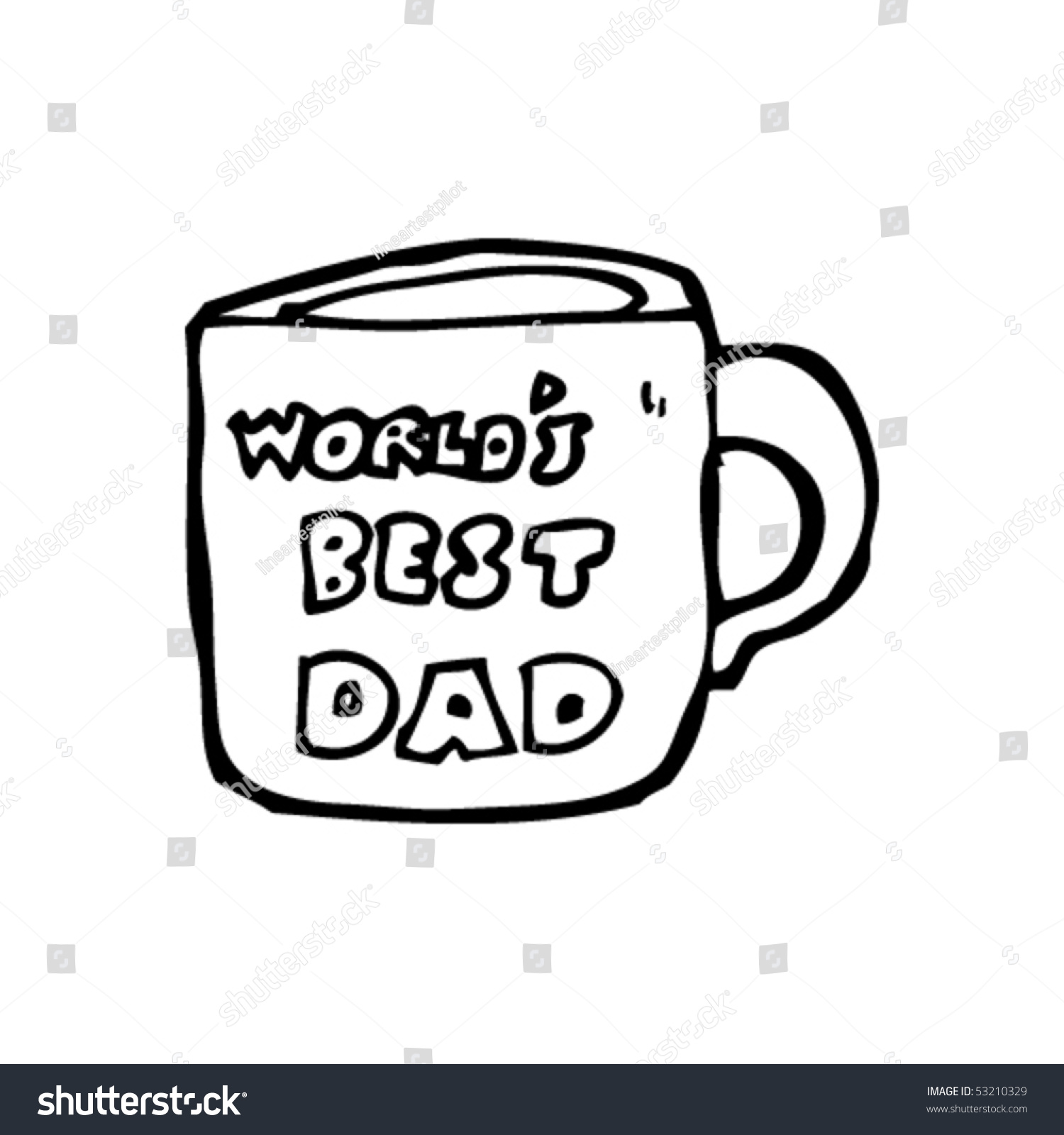 Download Fathers Day Mug Drawing Stock Vector 53210329 - Shutterstock