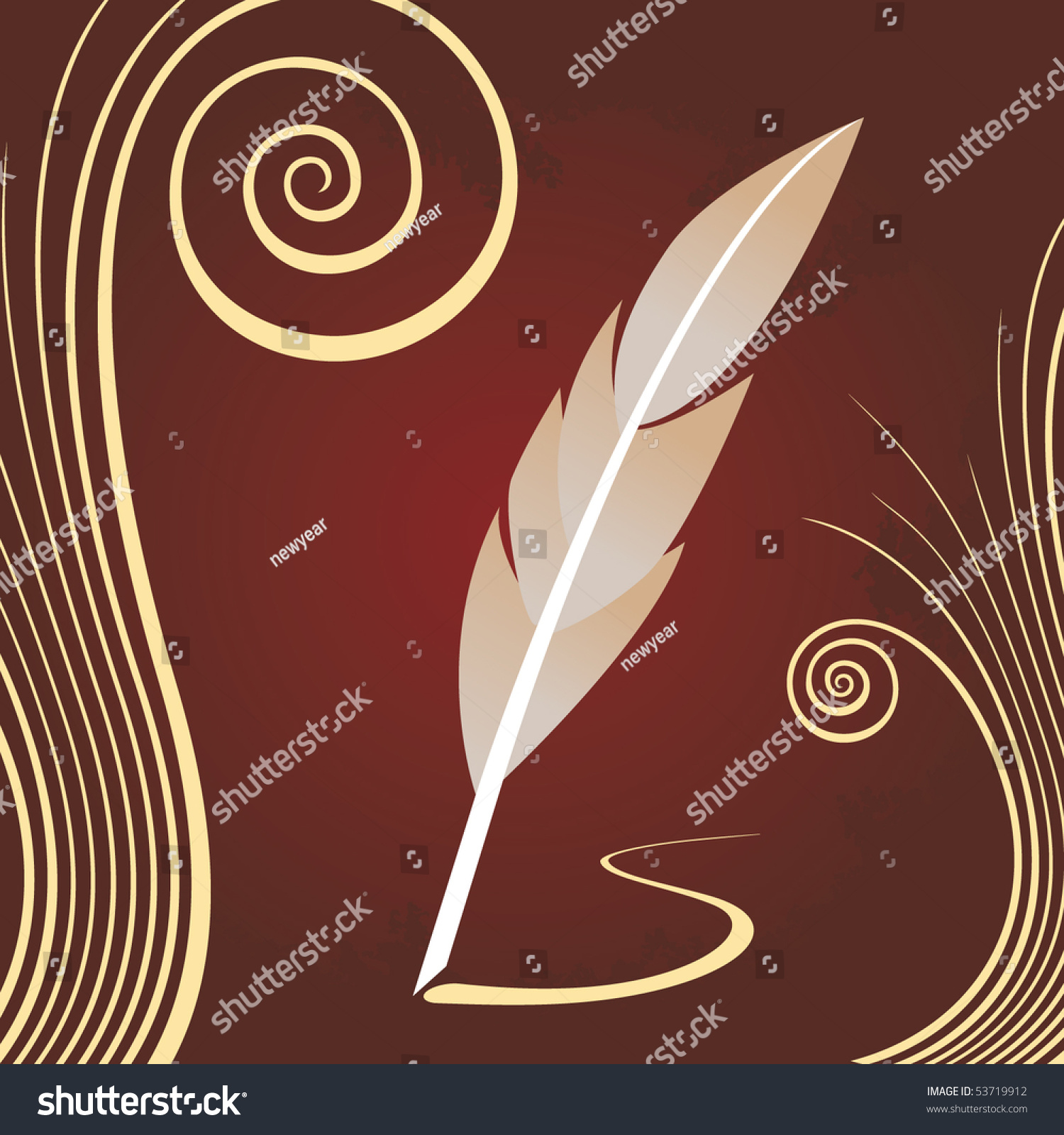 Feather Pen Stock Vector Illustration 53719912 : Shutterstock