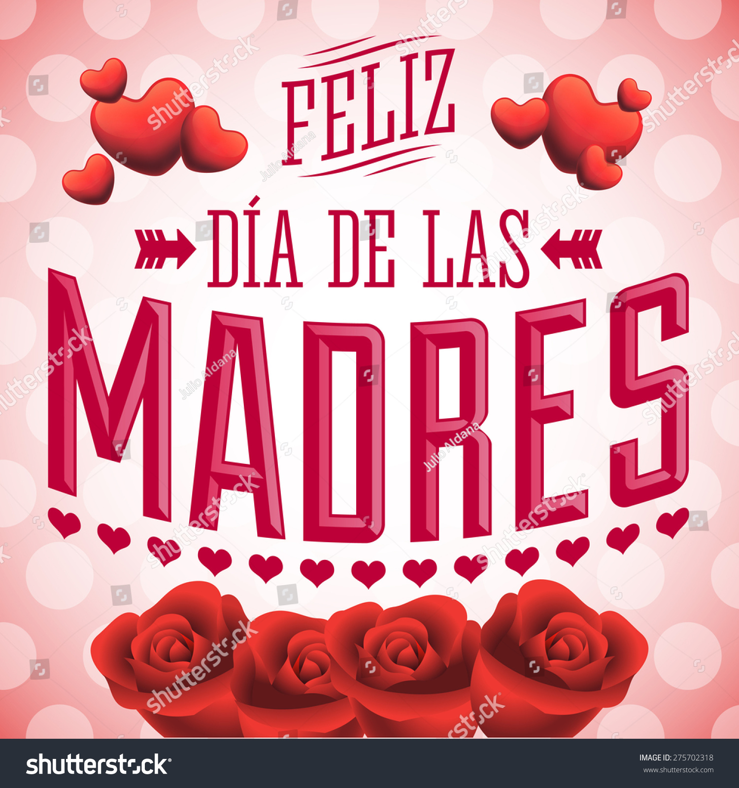 Feliz Dia De Las Madres, Happy Mother'S Day Spanish Text Illustration