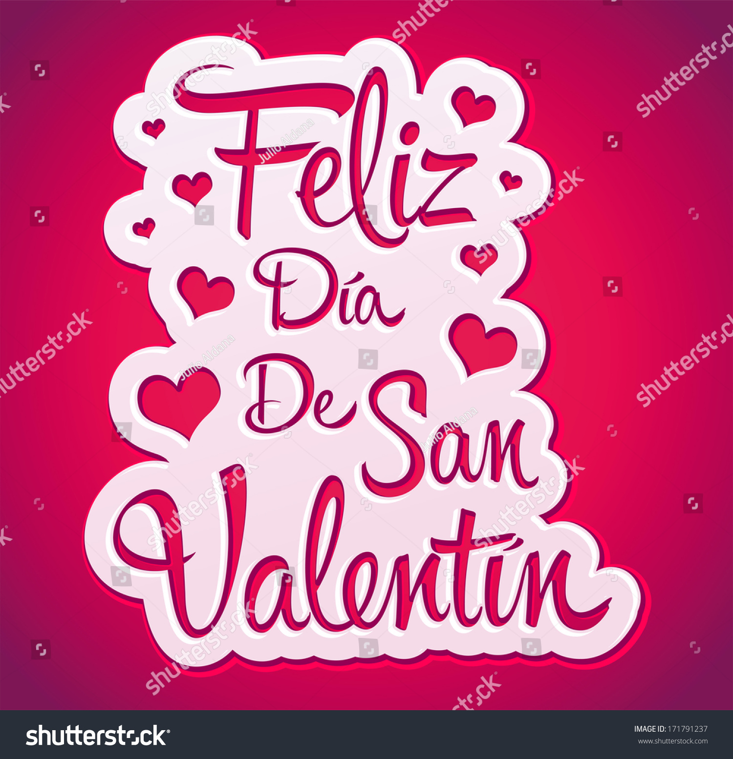   Happy Valentines day spanish text  peeling sticker  vector