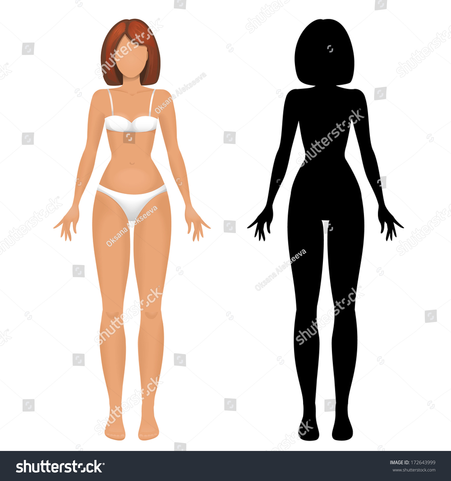 Female Body Template Stock Vector 172643999 Shutterstock